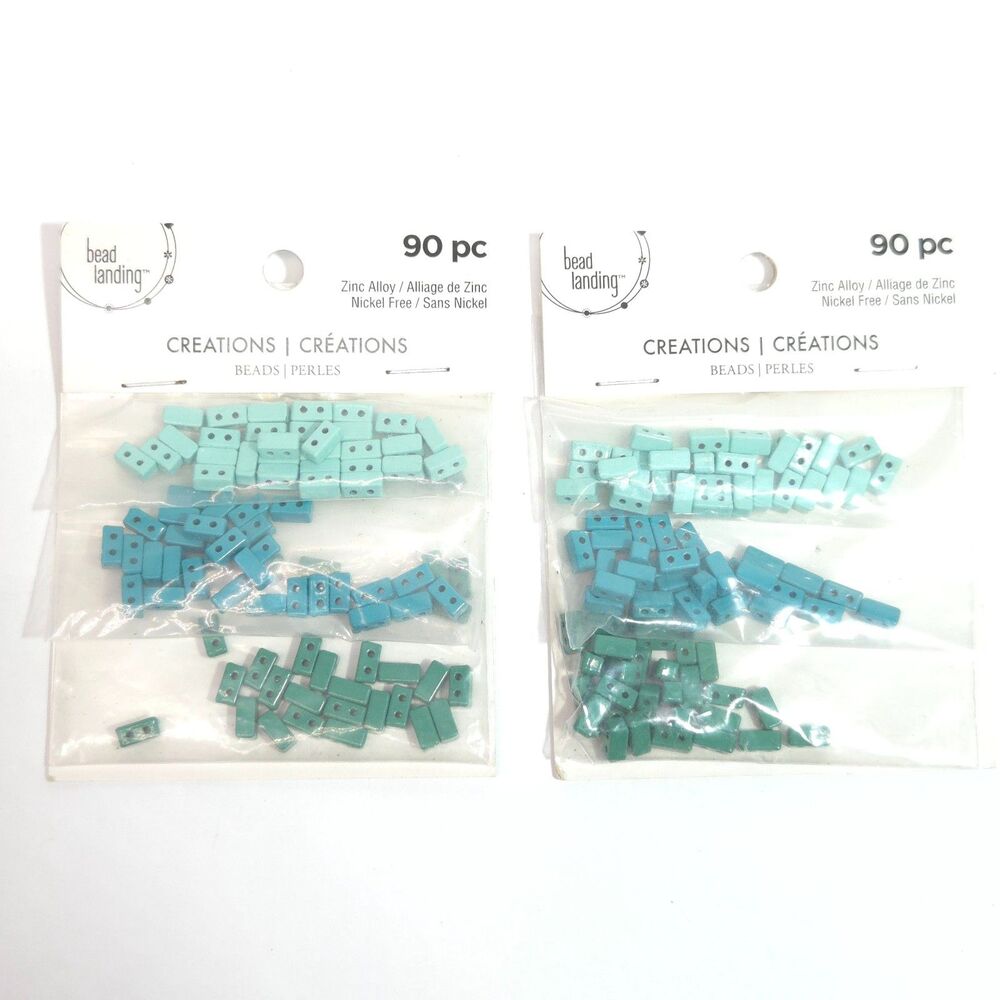 Bead Landing 90 pc Turquoise Blue Green Zinc Alloy Craft Beads Lot 2 Pack